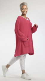 AKH gebreide oversized A-lijn katoen vest/blazer apart stretch