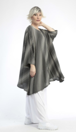 AKH oversized viscose A-lijn tuniek apart zwart/wit