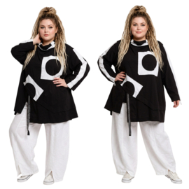 Vincenzo Allocca oversized viscose  tuniek  apart/stretch zwart/wit