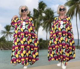 AKH viscose/linnen A-lijn asymmetrische jurk