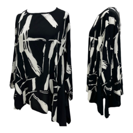 Vincenzo Allocca oversized viscose A-lijn tuniek tuniek zwart/wit