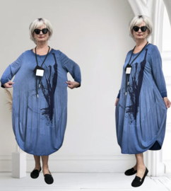 Zedd Plus viscose de modieuze kleuring A-lijn jurk stretch