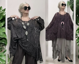 Moonshine de modieuze kleuring oversized kanten top /in meerdere kleuren