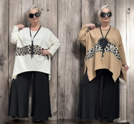 ITALIA  oversized katoen top apart stretch/in meerdere kleuren