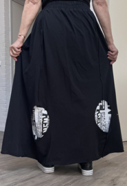 dYb oversized katoen rok stretch zwart/gevoerd