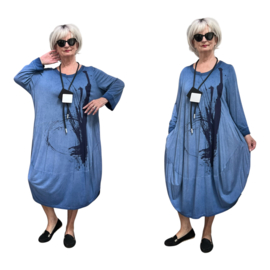 Zedd Plus viscose de modieuze kleuring A-lijn jurk stretch