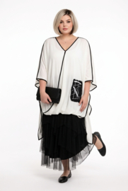 CN-G oversized viscose tuniek wit/zwart