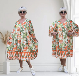 SISSI viscose  ibiza look A-lijn tuniek/jurk