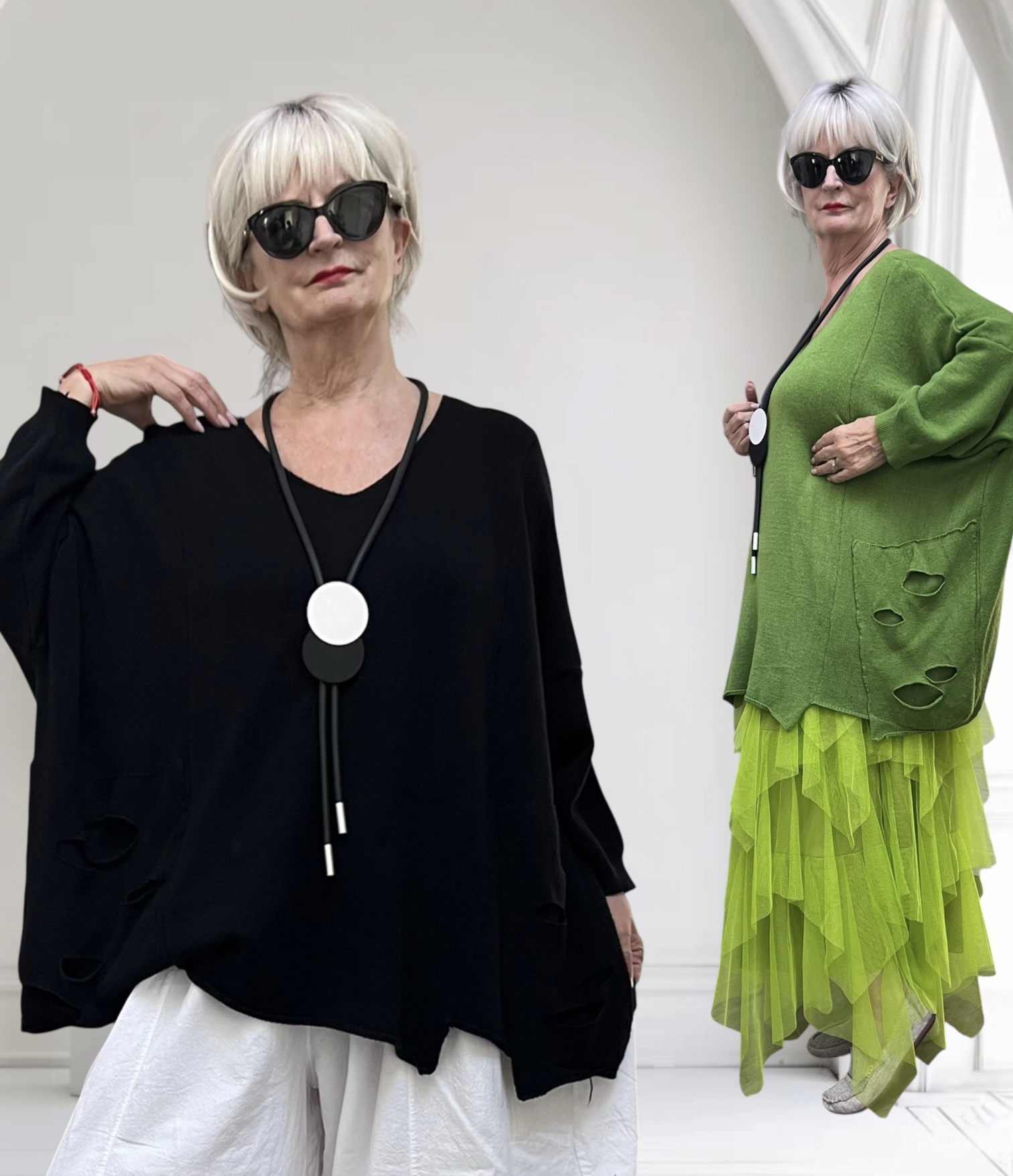 Moonshine oversized viscose mix gebreide top /in meerdere kleuren