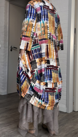 IZZY jersey viscose A-lijn jurk apart stretch