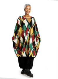 AKH viscose asymmetrisch oversized A-lijn jurk met zakken apart stretch