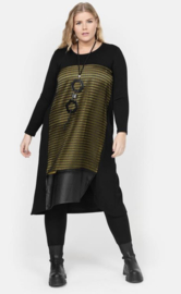 GN-G viscose A-lijn  jurk met ketting /zwart /stretch