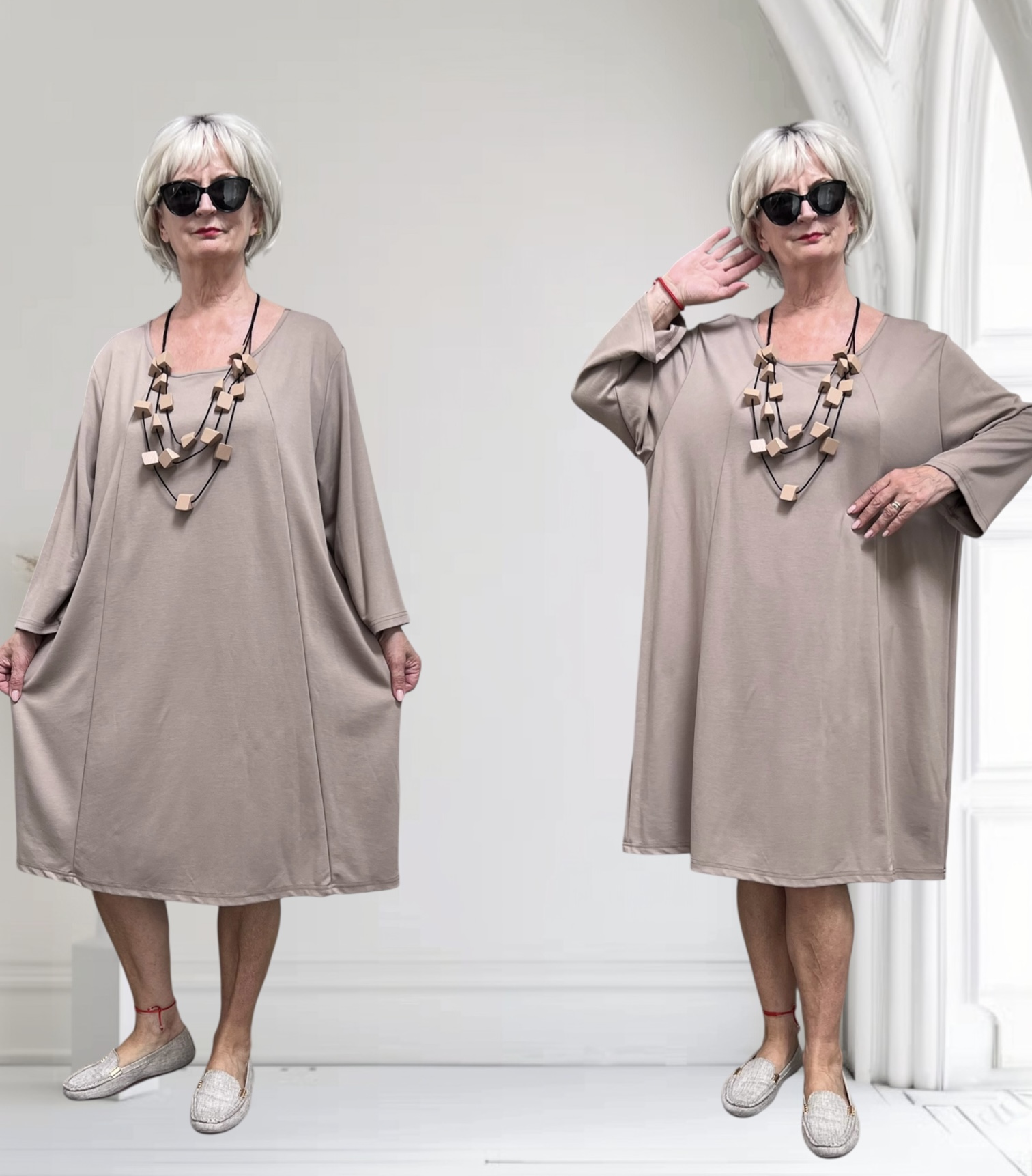 KEKOO design viscose A-lijn jurk stretch