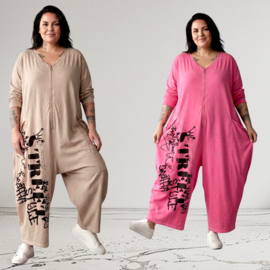 Funky Diva oversized katoen jumpsuit stretch/in meerdere kleuren