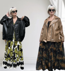 NEW COLLECTION oversized  eco leder jas met ritssluiting  stretch  /in meerdere kleuren