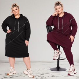 Italia Moda katoen jurk/tuniek met ritsen/ stretch /in meerdere kleuren