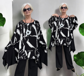 Vincenzo Allocca oversized viscose A-lijn tuniek tuniek zwart/wit