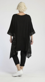 AKH oversized viscose A-lijn tuniek  apart stretch zwart
