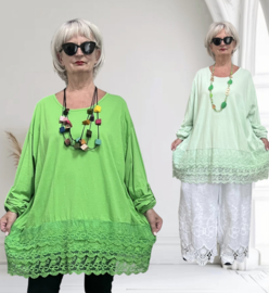 ITALIA MODA oversized katoen tuniek met kant stretch/in meerdere kleuren