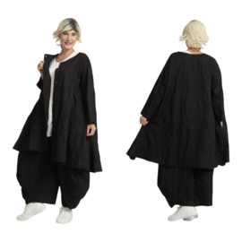 AKH katoen A-lijn blazer/vest/ met knoopsluiting zwart