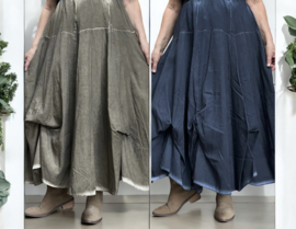 LUUKAA de modieuze kleuring oversized katoen rok met verstelbare plooien/in meerdere kleuren