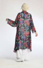 AKH oversized chique chiffon A-lijn  hemd/tuniek met ritssluiting  apart