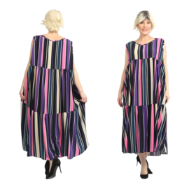 AKH oversized viscose  mix A-lijn  jurk apart/stretch