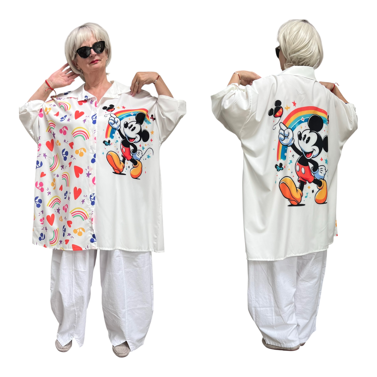 ITALIA oversized viscose blouse/hemd