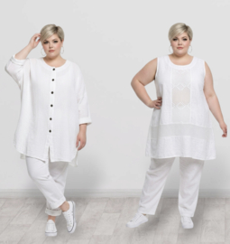 ITALIA MODA  linnen/katoen set  A-lijn blazer + tuniek/in meerdere kleuren