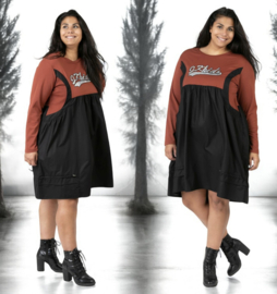 Pomme Rouge viscose A-lijn jurk stretch