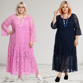 ITALIA MODA  KANTEN A-lijn jurk/gevoerd/ stretch/in meerdere kleuren
