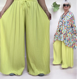 ITALY Mode viscose accordeon-plooi  wijde broek apart /zeer rekbaar//in meerdere kleuren