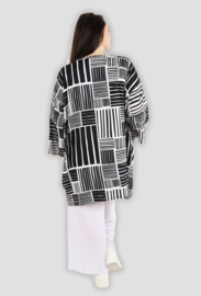 AKH oversized viscose tuniek/top zwart/wit  apart