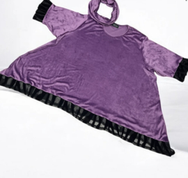 Vincenzo Allocca oversized katoen A-lijn fluwelen tuniek met colsjaal apart stretch
