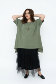 ITALIA MODA  katoen A-lijn tuniek met ketting /stretch/meerdere kleuren