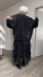 RE DESIGN oversized joggingstof top zwart/premium kwaliteit/stretch