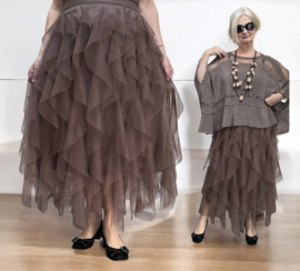 ITALIA MODA oversized tule rok gevoerd