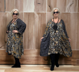 Joulie Collection oversized viscose A-lijn jurk met zakken apart  (extra groot)