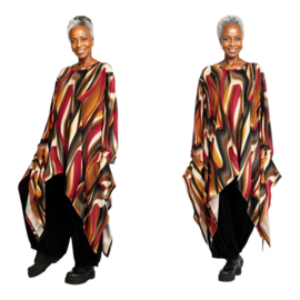 AKH viscose asymmetrisch oversized A-lijn tuniek/top met zakken apart stretch