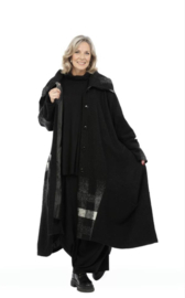 AKH oversized lange wollen ballon winterjas/mantel  gevoerd