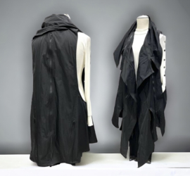 Vincenzo Allocca A-lijn waterbestendig mouwloze blazer met ritsen/ zwart apart