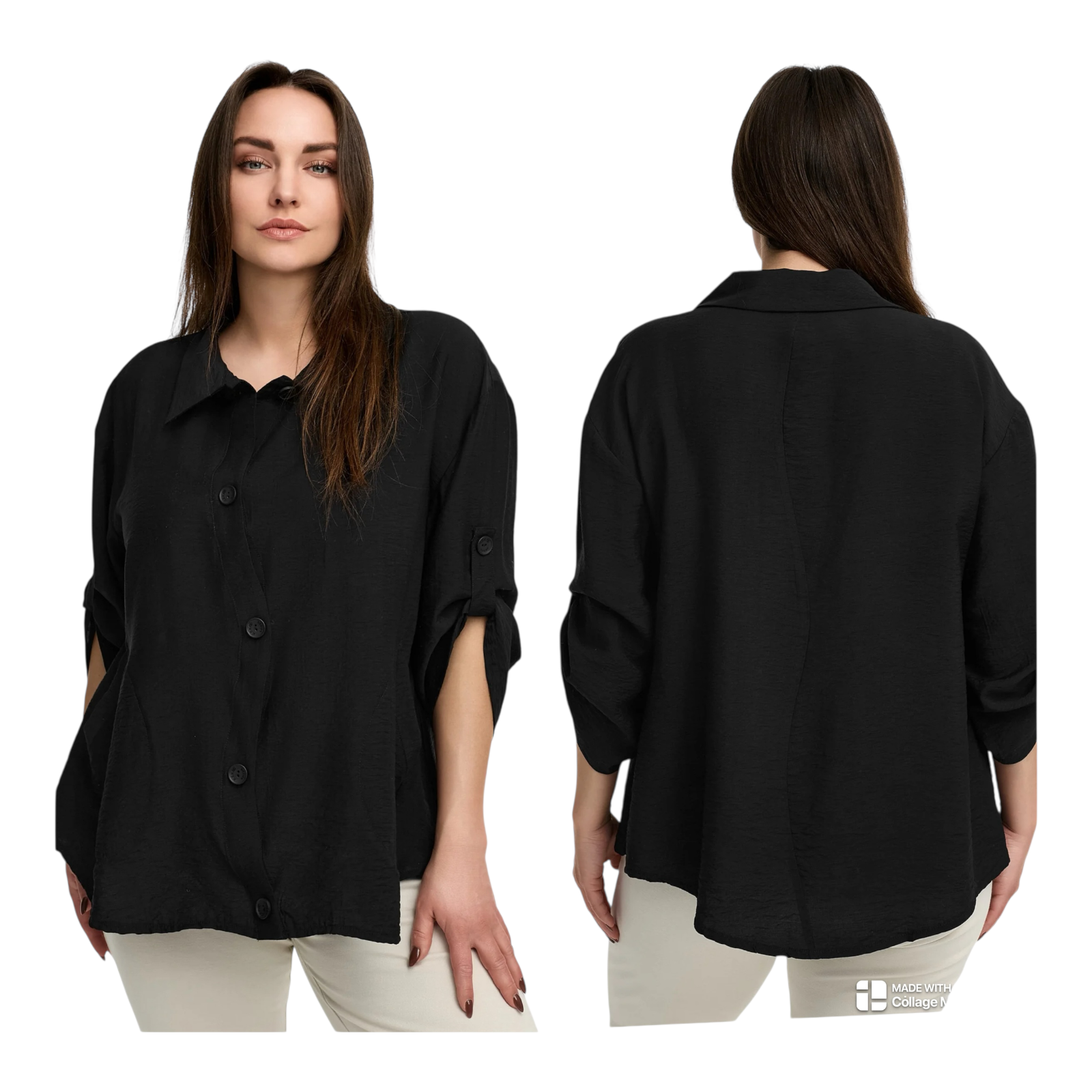 KEKOO design viscose A-lijn blazer/vest