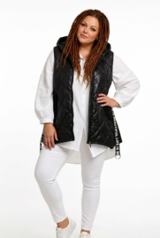 ITALIA A-lijn vest/gilet met capuchon  zwart