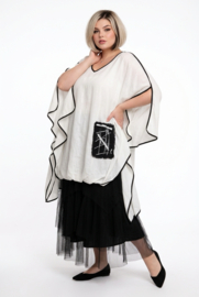 CN-G oversized viscose tuniek wit/zwart