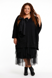 Vincenzo Allocca oversized gekreukt tuniek met een boog apart/zwart/stretch