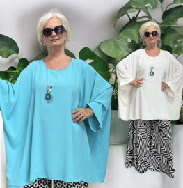 ITALIA MODA viscose tuniek/poncho met ketting /niet doorschijnend/in meerdere kleuren