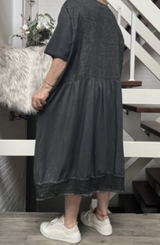 Vincenzo Allocca linnen/katoen A-lijn jurk apart stretch