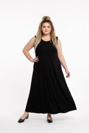 Ophilia viscose A-lijn jurk/ stretch/zwart