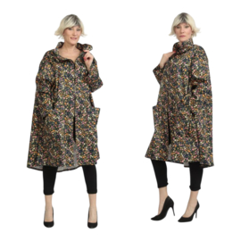 AKH oversized viscose/katoen zomerjas/blazer met ritssluiting / apart /stretch/zwart