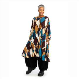 AKH jersey viscose oversized A-lijn jurk/tuniek apart stretch